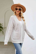 Load image into Gallery viewer, Open Front Long Sleeve Cardigan with Pockets
