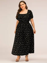 Load image into Gallery viewer, Plus Size Polka Dot Square Neck Dress
