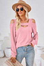 Load image into Gallery viewer, Cutout Square Neck Cold Shoulder T-Shirt
