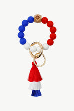Load image into Gallery viewer, Contrast Tassel Bead Wristlet Key Chain
