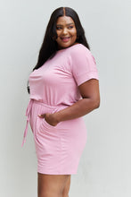 Load image into Gallery viewer, Zenana Chilled Out Full Size Short Sleeve Romper in Light Carnation Pink
