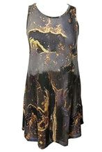 Load image into Gallery viewer, Abstract Print Round Neck Sleeveless Dress with Pockets
