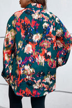 Load image into Gallery viewer, Plus Size Printed Johnny Collar Long Sleeve Blouse
