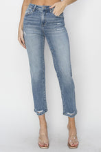 Load image into Gallery viewer, RISEN Full Size High Waist Distressed Cropped Jeans
