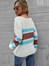 Load image into Gallery viewer, Color Block Boat Neck Knit Top
