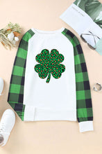 Load image into Gallery viewer, Lucky Clover Round Neck Long Sleeve T-Shirt
