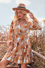 Load image into Gallery viewer, Printed Surplice Neck Long Sleeve Dress
