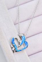 Load image into Gallery viewer, Opal Dolphin Heart Chain-Link Necklace
