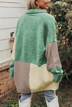 Load image into Gallery viewer, Color Block Long Sleeve Cardigan
