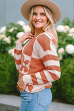 Load image into Gallery viewer, Contrast Round Neck Long Sleeve Sweater
