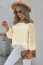 Load image into Gallery viewer, Swiss Dot Off-Shoulder Long Sleeve Blouse
