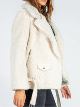 Load image into Gallery viewer, Zip-Up Belted Sherpa Jacket
