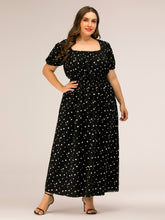 Load image into Gallery viewer, Plus Size Polka Dot Square Neck Dress
