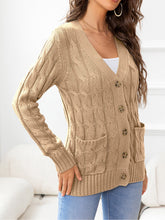Load image into Gallery viewer, Button Down Cable-Knit Cardigan
