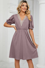 Load image into Gallery viewer, V-Neck Puff Sleeve Dress
