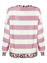 Load image into Gallery viewer, Striped Leopard Long Sleeves Top
