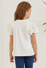 Load image into Gallery viewer, Round Neck Flutter Sleeve T-Shirt
