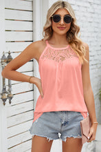 Load image into Gallery viewer, Lace Detail Round Neck Sleeveless Top
