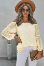 Load image into Gallery viewer, Swiss Dot Off-Shoulder Long Sleeve Blouse
