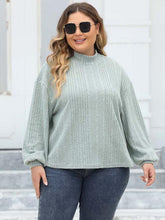 Load image into Gallery viewer, Plus Size Mock Neck Long Sleeve Knit Top
