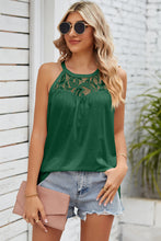 Load image into Gallery viewer, Lace Detail Round Neck Sleeveless Top
