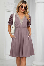 Load image into Gallery viewer, V-Neck Puff Sleeve Dress
