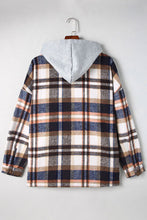 Load image into Gallery viewer, Button Up Plaid Hooded Jacket
