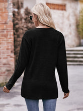 Load image into Gallery viewer, Buttoned Notched Neck Long Sleeve Top
