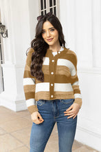 Load image into Gallery viewer, Striped Button Up Long Sleeve Cardigan
