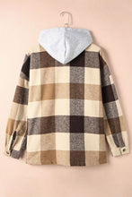 Load image into Gallery viewer, Button Up Plaid Hooded Jacket
