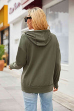 Load image into Gallery viewer, Zip Detail Drawstring Hoodie
