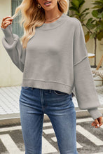 Load image into Gallery viewer, Round Neck Dropped Shoulder Sweater
