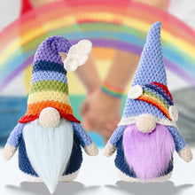 Load image into Gallery viewer, Two-Piece Rainbow Stripe Gnomes
