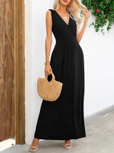 Load image into Gallery viewer, Surplice Neck Sleeveless Maxi Dress
