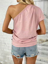 Load image into Gallery viewer, One Shoulder Short Sleeve T-Shirt
