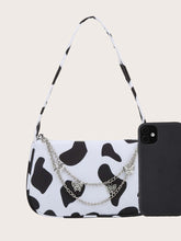 Load image into Gallery viewer, Cow Print Butterfly Charm Shoulder Bag
