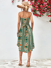 Load image into Gallery viewer, Printed Strapless Tie Belt Dress
