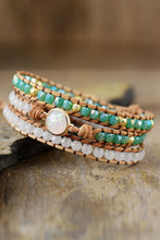 Load image into Gallery viewer, Crystal &amp; Opal Triple-Layered Beaded Bracelet
