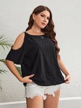 Load image into Gallery viewer, Plus Size Boat Neck Cold-Shoulder Blouse
