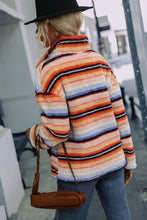 Load image into Gallery viewer, Striped Quarter Zip Dropped Shoulder Sweatshirt
