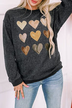 Load image into Gallery viewer, Heart Round Neck Dropped Shoulder Sweatshirt

