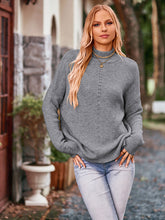 Load image into Gallery viewer, Mock Neck Dropped Shoulder Sweater
