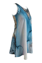 Load image into Gallery viewer, Abstract Print Round Neck Sleeveless Dress with Pockets
