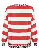 Load image into Gallery viewer, Striped Leopard Long Sleeves Top
