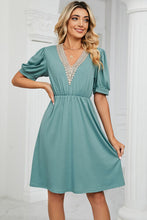 Load image into Gallery viewer, V-Neck Puff Sleeve Dress
