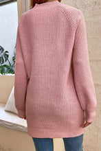 Load image into Gallery viewer, Round Neck Button Detail Ribbed Sweater
