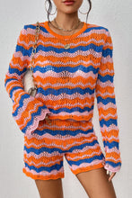 Load image into Gallery viewer, Striped Sweater and Knit Shorts Set

