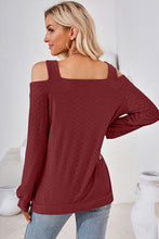 Load image into Gallery viewer, Cutout Square Neck Cold Shoulder T-Shirt
