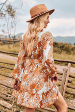 Load image into Gallery viewer, Printed Surplice Neck Long Sleeve Dress
