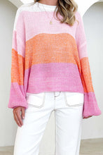 Load image into Gallery viewer, Ribbed Color Block Long Sleeve Sweater
